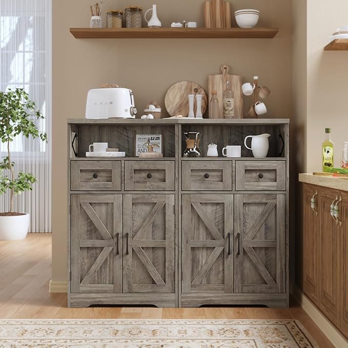 Befrases Set of 2 Farmhouse Storage Cabinet - Image 2