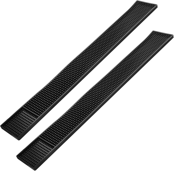 2Pcs Black Spill Bar Mats | Drying, Durable and Stylish Spill Mats by eispap