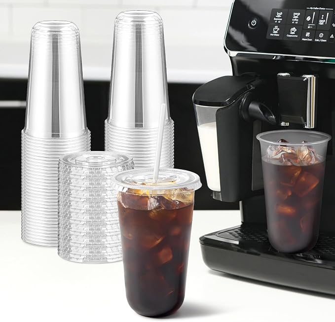 [100 Sets - 18oz Round Bottom Clear Plastic Cups - Image 4