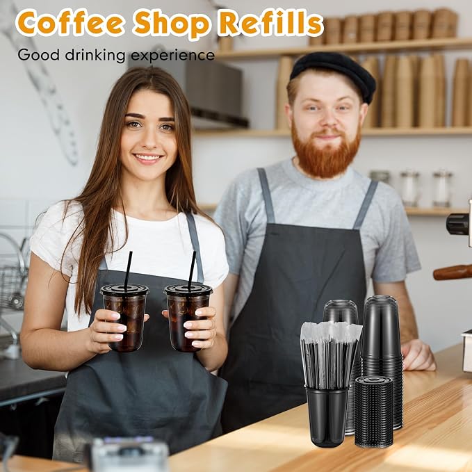 Ziliny 25 Set Black Plastic Cups - Image 7