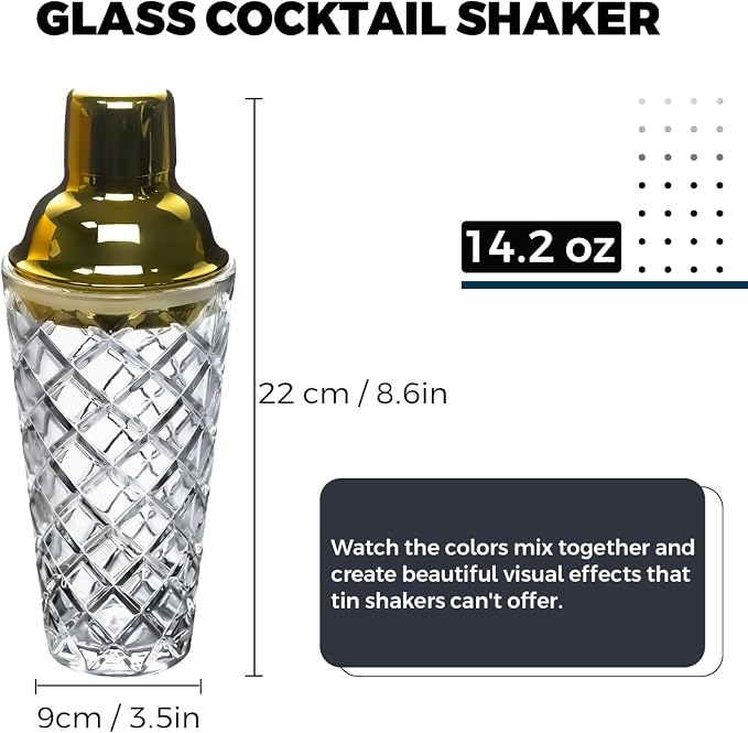 Glass Martini Shaker, 14.2 Oz Martini Shaker - Image 2