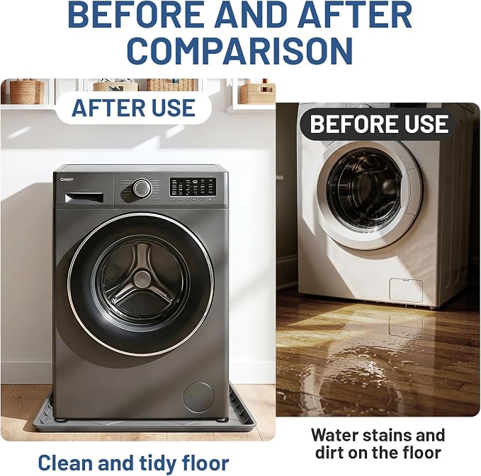 Washing Machine Drain Pan, 32 x 30 Inch Large Silicone Mat, Washer Anti - Image 4