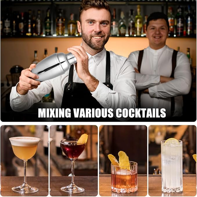 6PCS Mini Cocktail Shaker, Drink Shakers Cocktail, Stainless Mini Martini Shaker - Image 4