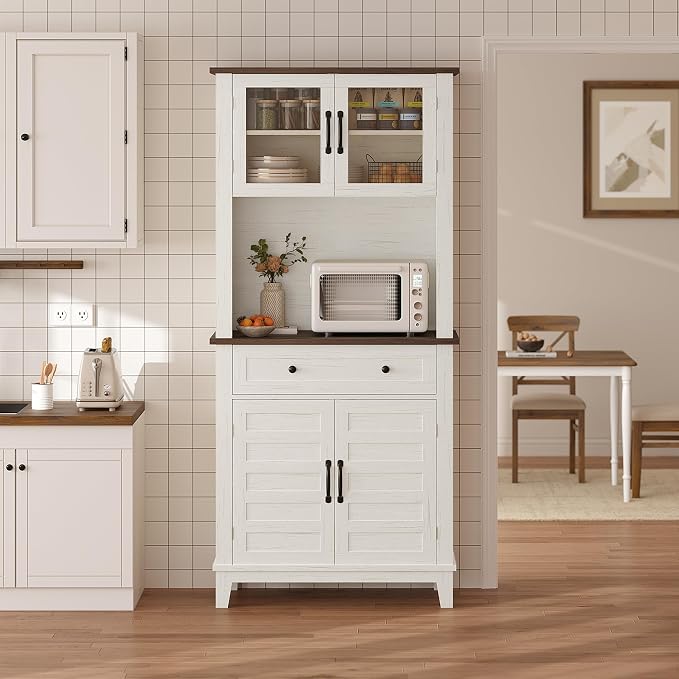 IDEALHOUSE Farmhouse Coffee Bar Cabinet - Image 9