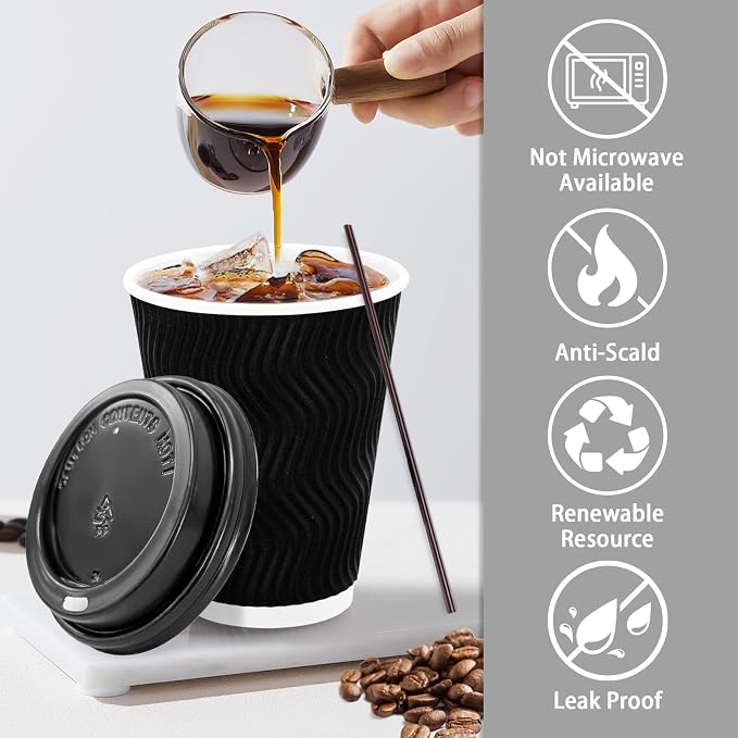 Lamosi 12 oz Disposable Coffee Cups - Image 3