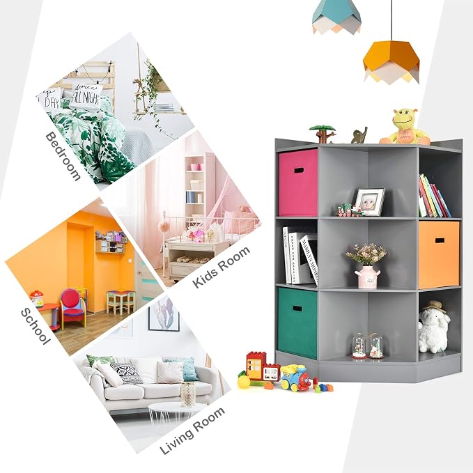 HONEY JOY Kids Toy Storage Organizer, 9-Cubby Toy Bin Organization Storage - Image 8