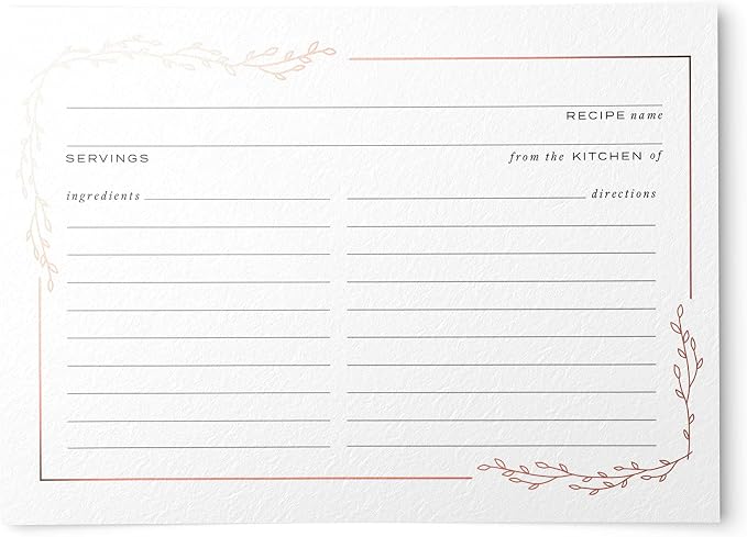 Dashleigh Rose Gold Foil Recipe Cards by Dashleigh