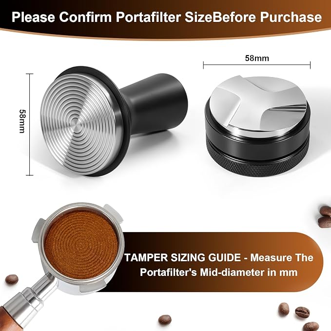 Espresso Tamper Kit 4 PCS with Wooden Tray - 58mm Coffee Distributor - Image 5