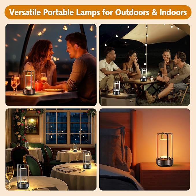 Portable Table Lamp for Outdoor Indoor: Cordless Rechargeable Desk Lamp - Image 2