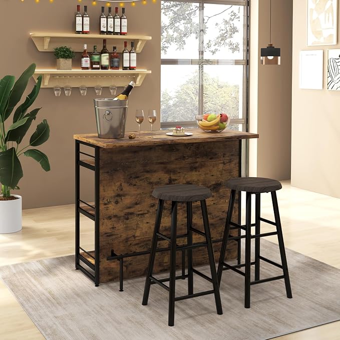 Giantex Home Bar Unit, 4 Tier Liquor Bar Table - Image 2