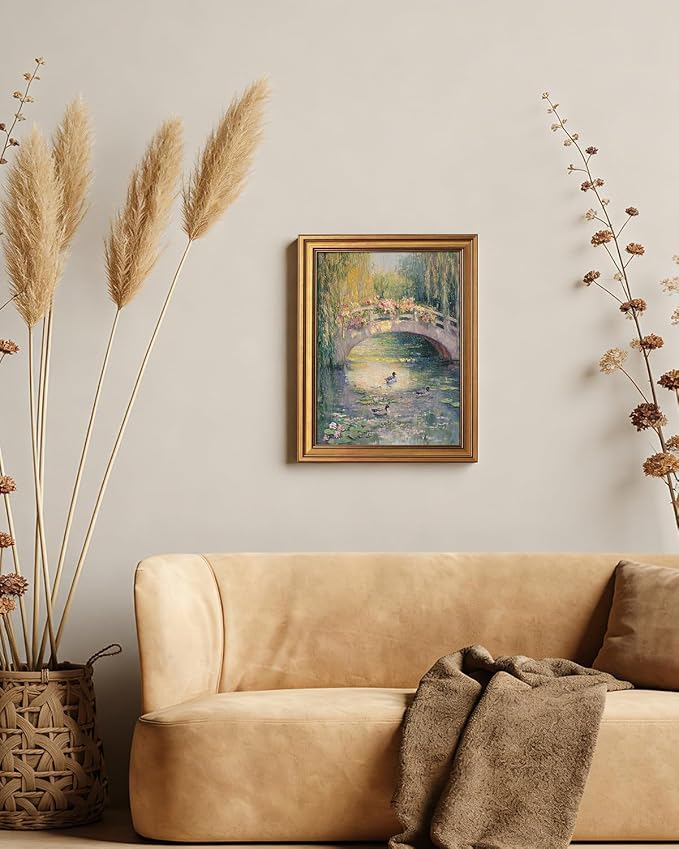 VIYYIEA Gold Framed Canvas Wall Art, Dark Hummingbird PhotoArt Prints Home Decor - Image 3