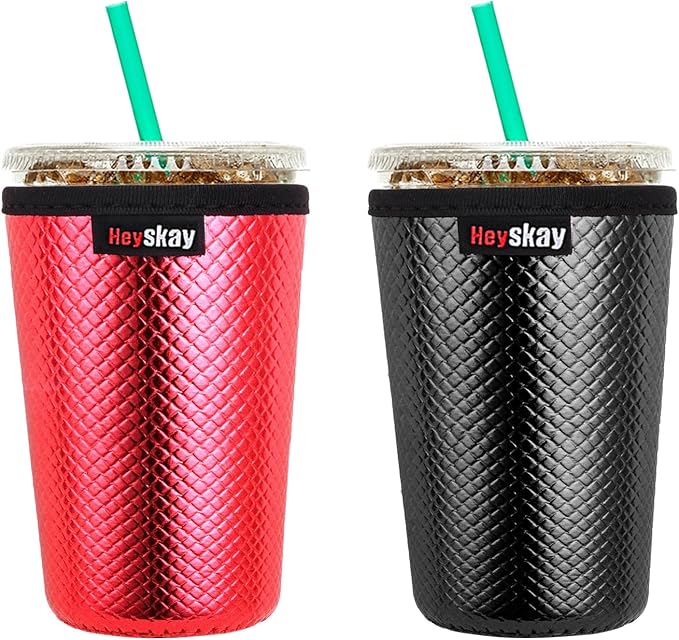 HEYSKAY Insulated Coffee Cup Sleeves Reusable Neoprene Iced Coffee Sleeve by HEYSKAY