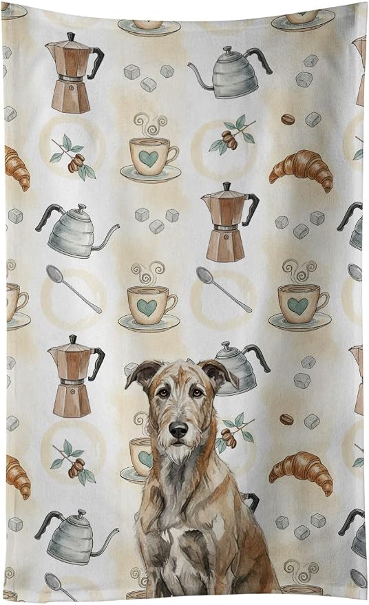 Caroline's Treasures Brindle Irish Wolfhound Coffee Bar Kitchen Towel Velour by CarolinesTreasures