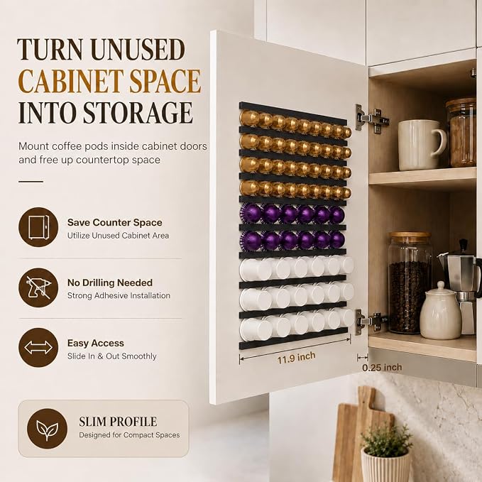 Adhesive Coffee Pod Holder, Coffee Pod Storage - Image 6