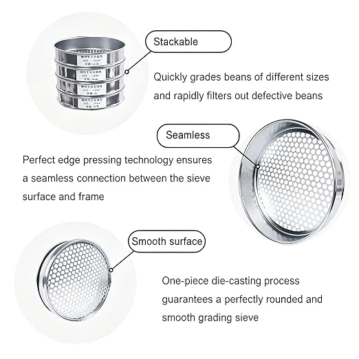 Coffee Green Bean Sifter, 10 Layers Stainless Steel Grading Sieve, 8 Inch - Image 3