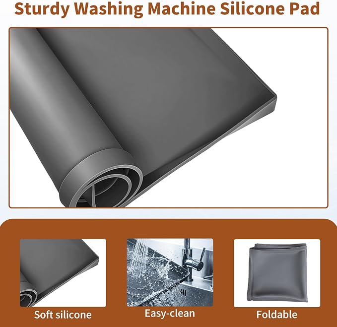 Large 29×29''Silicone Washing Machine Drain Pan, 0.98" Raised Edges, Non-Slip - Image 3