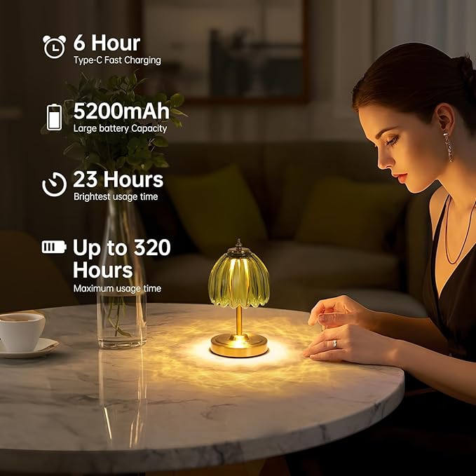 Shenmoyl Set of 2 Tulip Table Lamp - Image 6