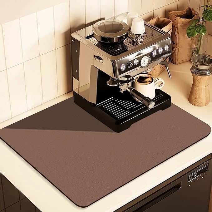 Coffee Mat for Countertops, Coffee Bar Accessories Fit Under Coffee Maker by JuSiyley