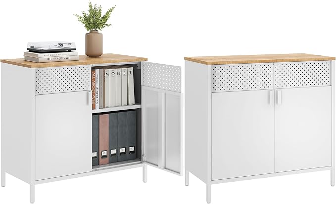 SONGMICS Set of 2 Storage Cabinets, Metal Cabinet, Sideboard by Unknown