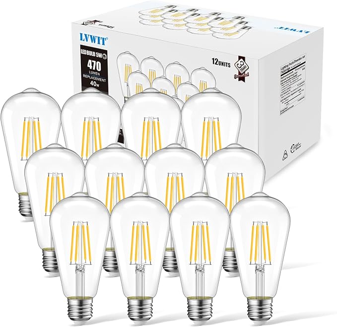 LVWIT ST21 LED Filament Bulb 5W Dimmable 2700K Warm White Vintage Edison Light - Image 7