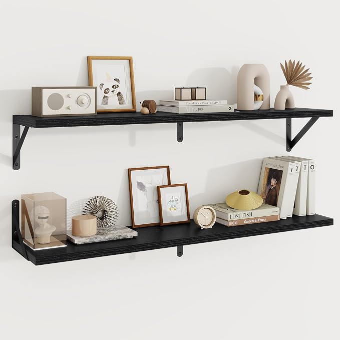 Floating Shelves 8 Inch Deep, 36W x 8D Wall Shelf Set of 2, 60 lbs Heavy Duty by KovaScapeHomeDecor