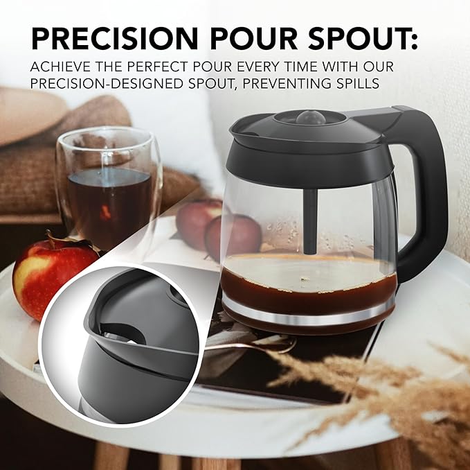 12-Cup Glass Coffee Carafe Replacement Compatible ONLY - Image 3