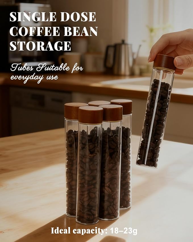 Coffee Bean Storage Tubes Refill Pack – 6pcs 80ml Airtight Glass Coffee Bean - Image 4