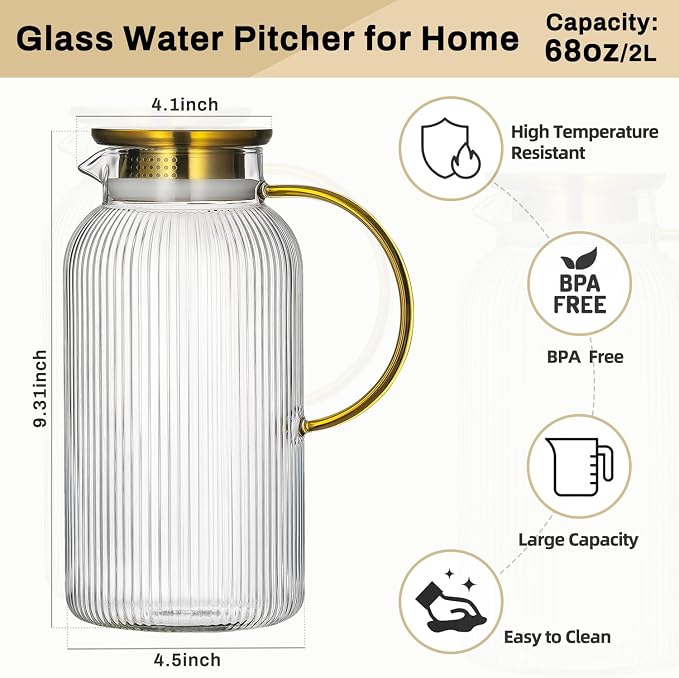 Buaic 2 PACK Glass Pitcher - Image 2