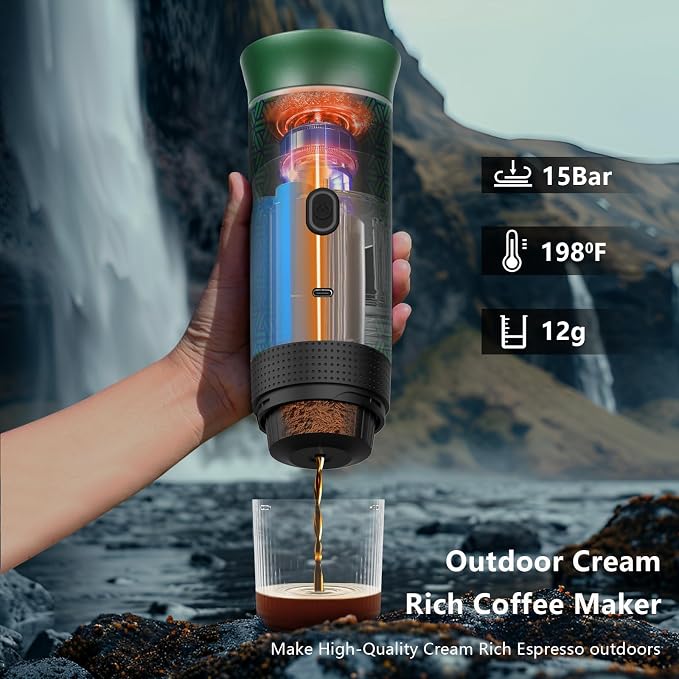 HX HECLX Coffee Maker Gift Set for Camping, Battery Powered Portable Electric - Image 4