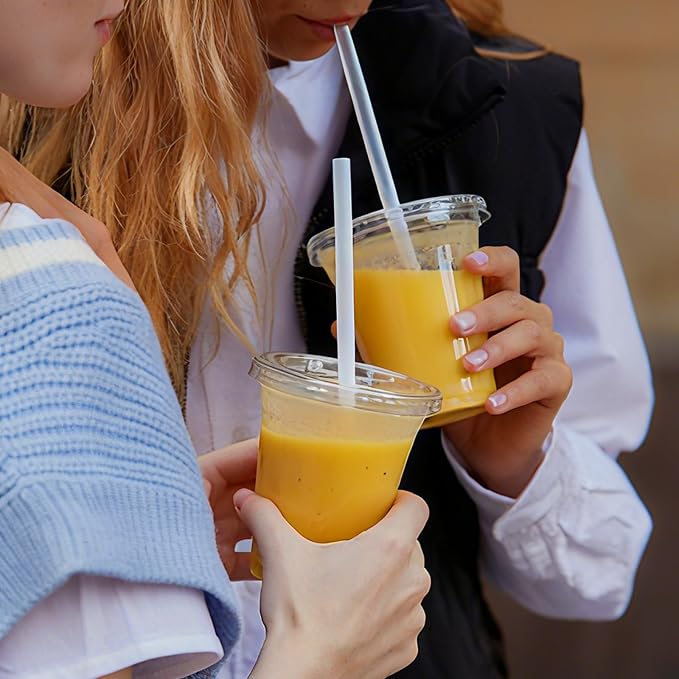 16oz Clear Plastic Cups with Lids and Straws - Image 7
