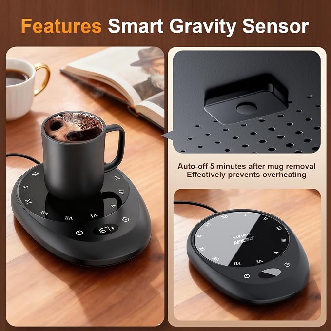 MEION Coffee Mug Warmer for Desk, Coffee Cup Warmer, 4 Temp Settings & 1-12H - Image 3