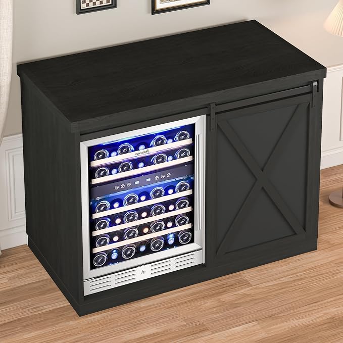 Coffee Bar Cabinet with Mini Fridge Space, 49.2'' Farmhouse Kitchen Buffet - Image 5