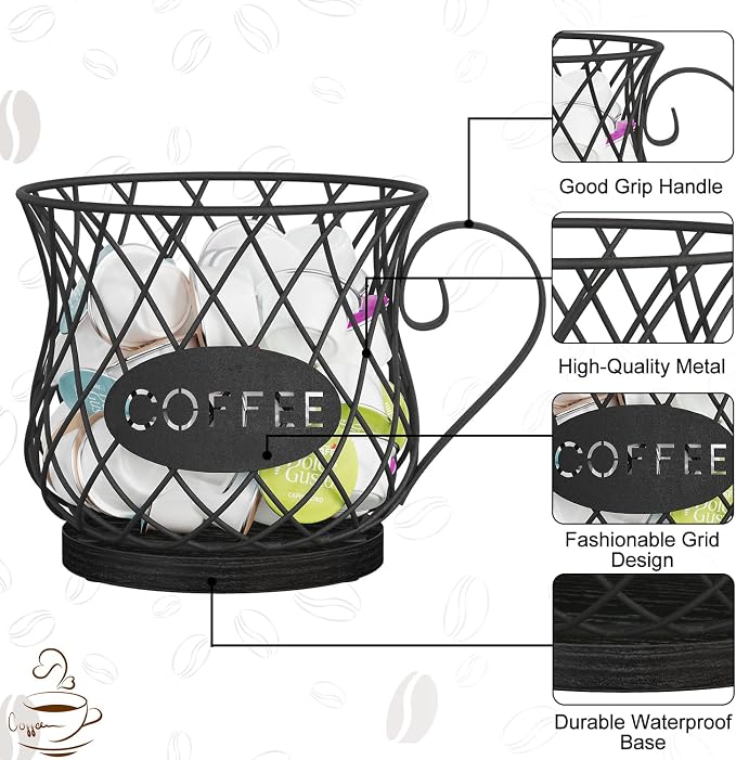 YINMIT K Cup Holder Organizer, Sturdy Coffee Pod Holder Organizer, 35 Kcup - Image 5