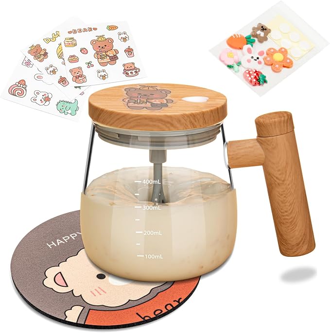 Self Stirring Mug With Lid, Self Mixing Cup, Electric High Speed Blender Mug by ZRHXG