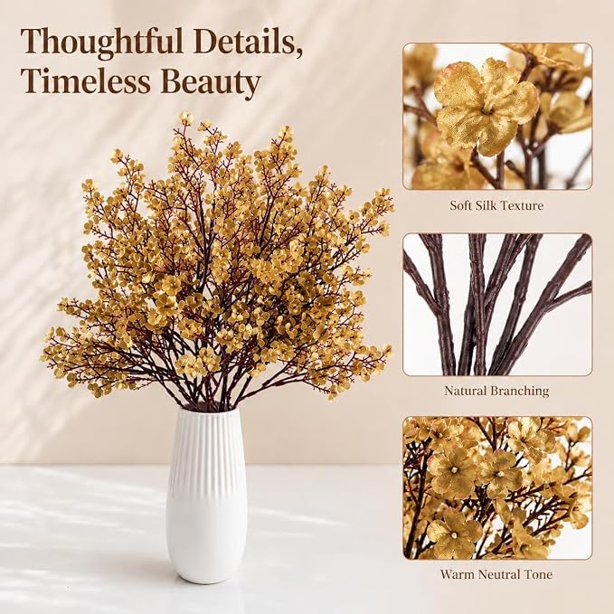 Mandy's 15 Bundles Artificial Light Brown Baby’s Breath Flowers | 18.5 Inch - Image 4