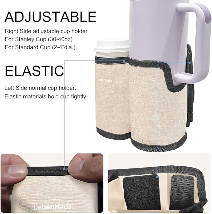 2 in 1 Luggage Cup Holder for Suitcase|Airplane Tray Table Carry on Hands Free - Image 4