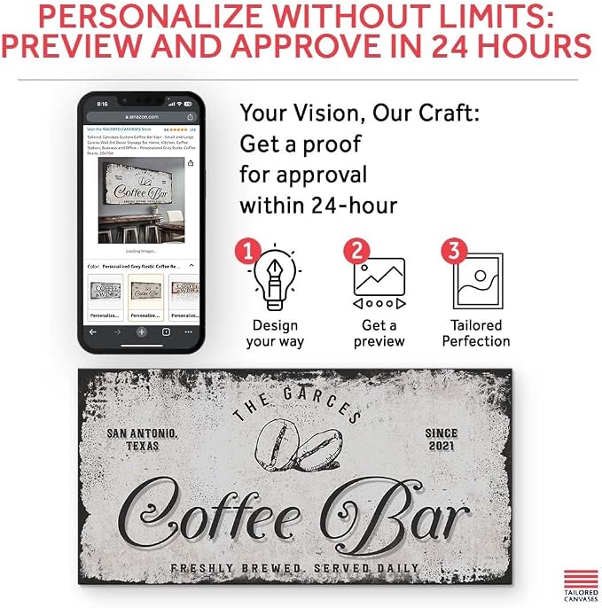 TAILORED CANVASES Custom Coffee Bar Sign - Image 4