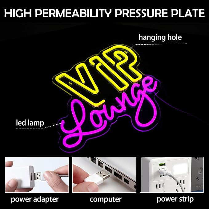 VIP Lounge Neon Signs for Wall Decor, VIP LED Neon Light Signs for Bar - Image 4