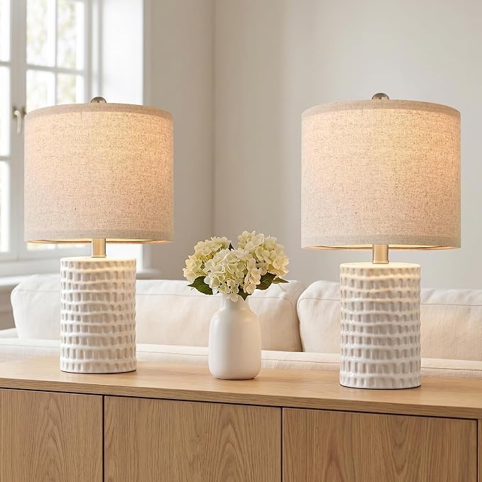 PORTRES 18.25" Modern Accent Ceramic Table Lamp Set of 2 - Image 7