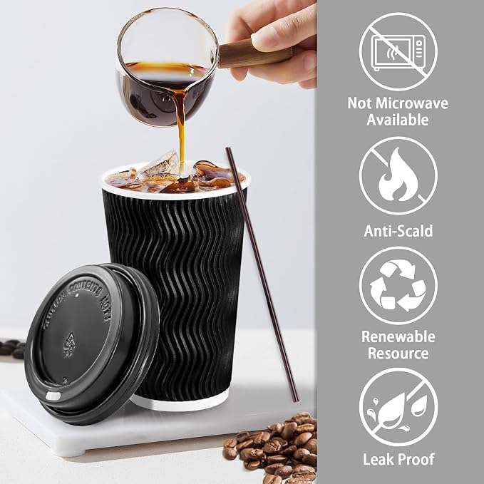 Lamosi 16 oz Disposable Coffee Cups - Image 3
