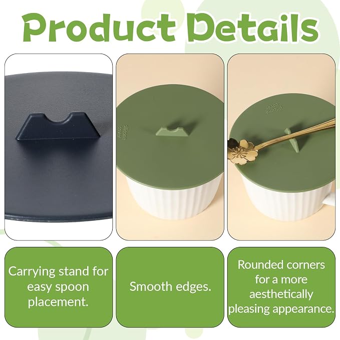 3 PCS Silicone Cup Covers for Mugs, Reusable Silicone Coffee Cup Lid - Image 3