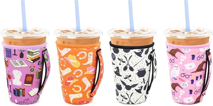 4 Pack Neoprene Cup Sleeves by Snowso