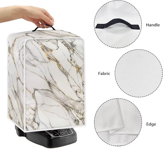White Marble Coffee Machine Cover Dust Coffee Maker Cover - Image 5