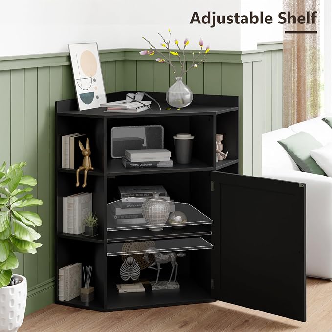 Vabches Corner Cabinet, Corner Storage Shelf - Image 4