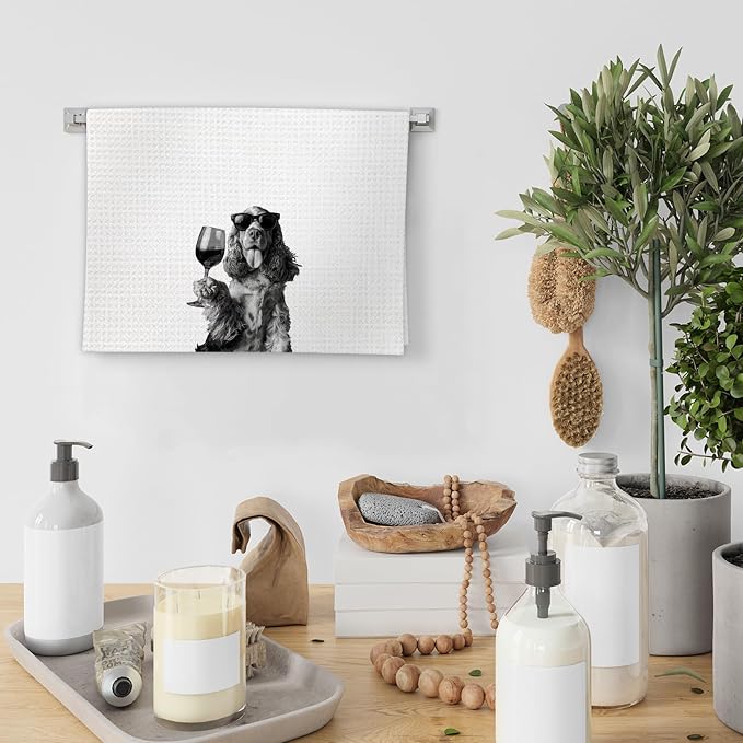 Cocker Spaniel Gifts Wine Dog Kitchen Towels, Gifts - Image 4