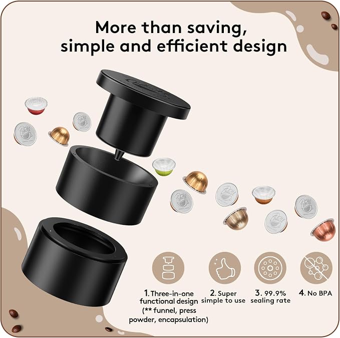 Reusable Vertuo Capsule Kit, for Reusable Nespresso Pods - Image 3