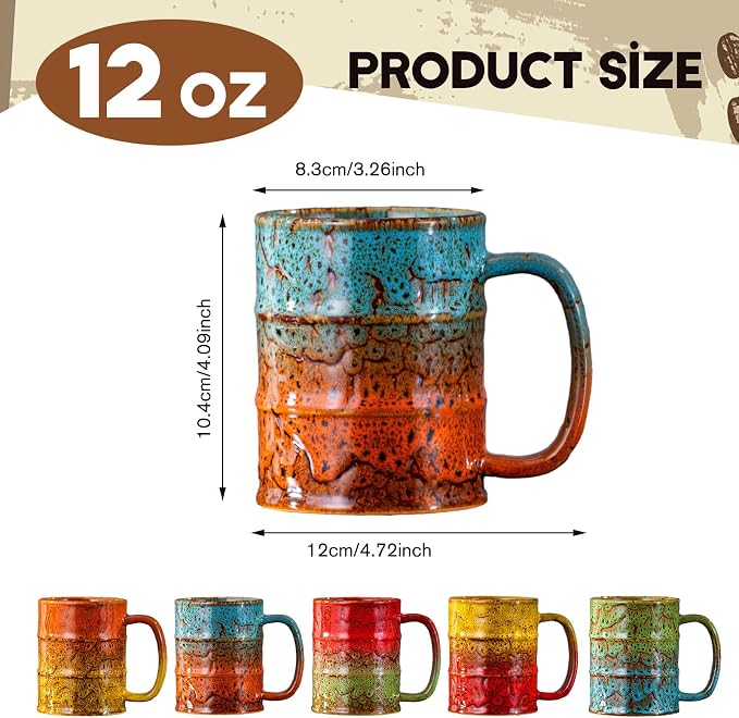 Coffee Mugs Set of 4, 12 Oz Coffee Cups Ceramic - Image 2