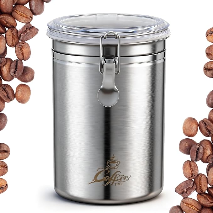LemonRoad Stainless Steel Coffee Canister 62 Fl oz Coffee Jar Container by Unknown