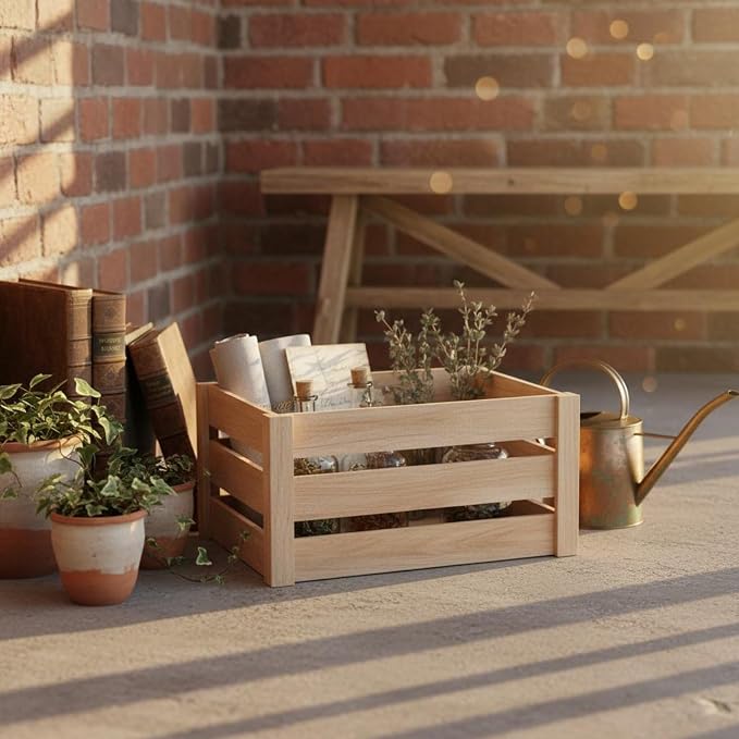 Wooden Storage Crate Multi Use Plant Holder Crate Sturdy Nesting Wooden Crates - Image 3