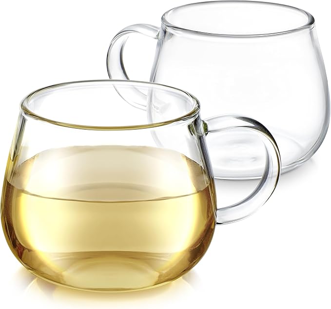 Teabloom Set of Two Premium Borosilicate Glass Tea Cups - 7 oz / 207 ml - by Teabloom